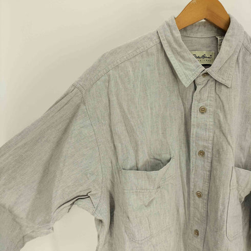 エディーバウアー Eddie Bauer 90-00S メキシコ製 白タグ コットン ツイル L/S シャツ メンズ import:L