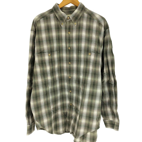 エディーバウアー Eddie Bauer 90-00S 白タグ マドラス グラデーション チェック B.D L/S シャツ メンズ import:L