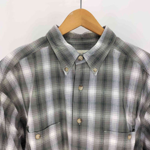 エディーバウアー Eddie Bauer 90-00S 白タグ マドラス グラデーション チェック B.D L/S シャツ メンズ import:L