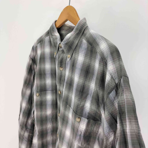エディーバウアー Eddie Bauer 90-00S 白タグ マドラス グラデーション チェック B.D L/S シャツ メンズ import:L
