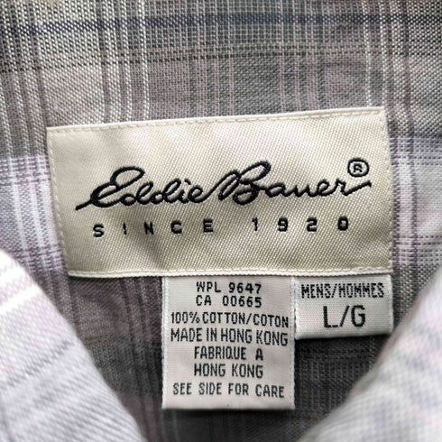 エディーバウアー Eddie Bauer 90-00S 白タグ マドラス グラデーション チェック B.D L/S シャツ メンズ import:L