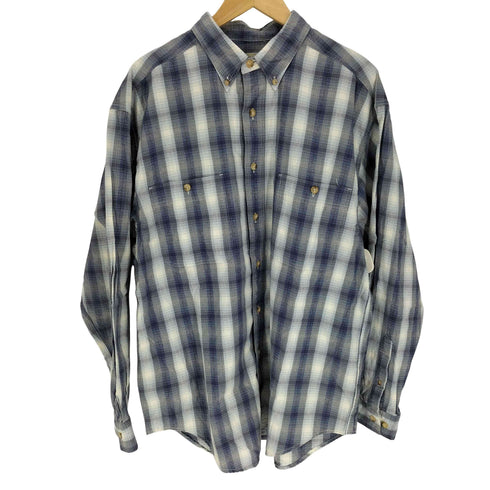 エディーバウアー Eddie Bauer 90-00S 白タグ マドラス グラデーション チェック B.D L/S シャツ メンズ import:L