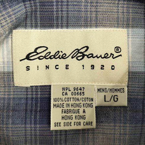 エディーバウアー Eddie Bauer 90-00S 白タグ マドラス グラデーション チェック B.D L/S シャツ メンズ import:L
