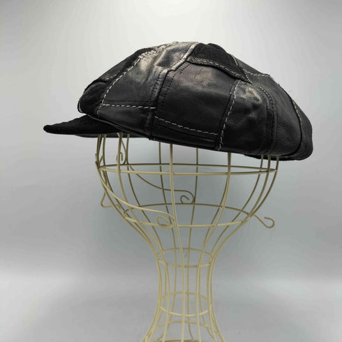 ニューヨークハット NEWYORK HAT&CAP CO. USA製 レザー パッチワーク キャスケット レディース M