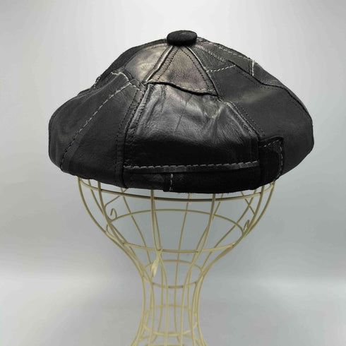 ニューヨークハット NEWYORK HAT&CAP CO. USA製 レザー パッチワーク キャスケット レディース M