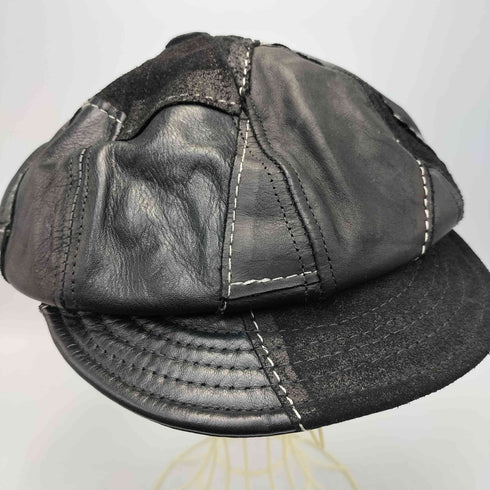 ニューヨークハット NEWYORK HAT&CAP CO. USA製 レザー パッチワーク キャスケット レディース M