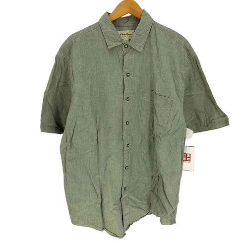 エディーバウアー Eddie Bauer 90-00S 白タグ メキシコ製 S/S コットン オックスフォード シャツ メンズ import:L