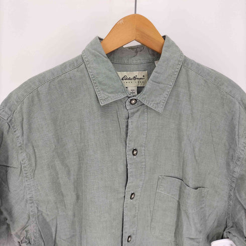 エディーバウアー Eddie Bauer 90-00S 白タグ メキシコ製 S/S コットン オックスフォード シャツ メンズ import:L