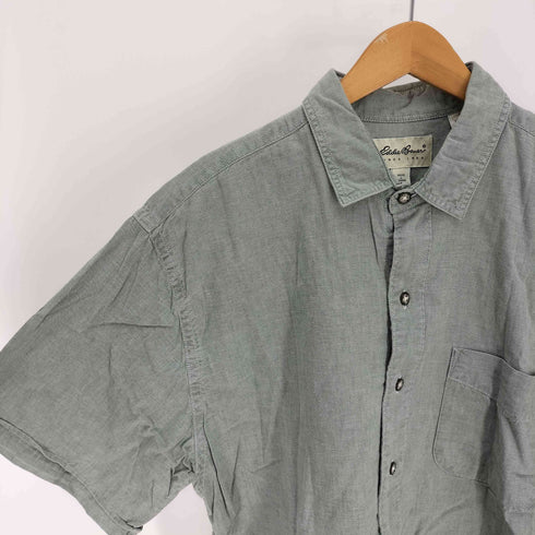 エディーバウアー Eddie Bauer 90-00S 白タグ メキシコ製 S/S コットン オックスフォード シャツ メンズ import:L