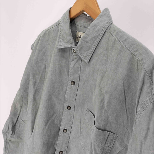 エディーバウアー Eddie Bauer 90-00S 白タグ メキシコ製 S/S コットン オックスフォード シャツ メンズ import:L