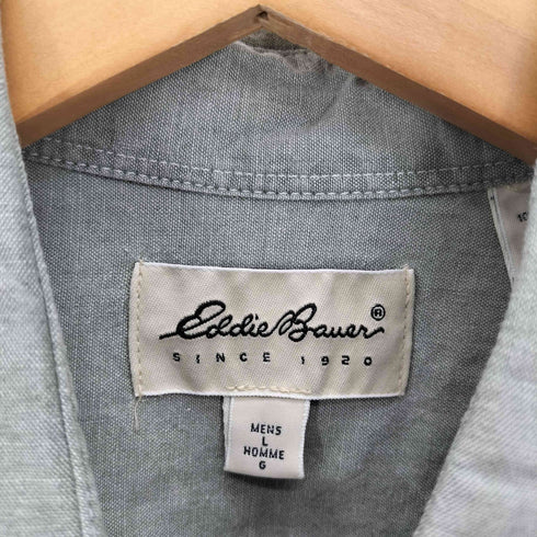 エディーバウアー Eddie Bauer 90-00S 白タグ メキシコ製 S/S コットン オックスフォード シャツ メンズ import:L