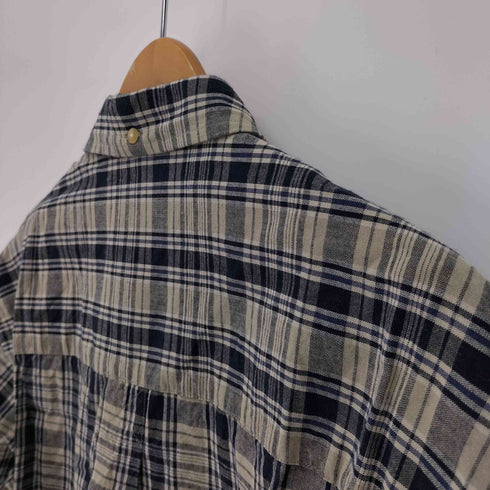 エディーバウアー Eddie Bauer 90-00S 白タグ マドラス チェック B.D S/S シャツ メンズ import:L