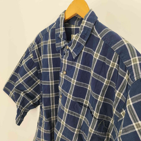エディーバウアー Eddie Bauer 00S コットン ポリ S/S チェック シャツ メンズ import:L