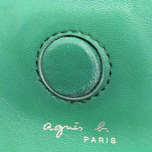 アニエスベー agnes b. ボーダー切替 レザー トートバッグ レディース