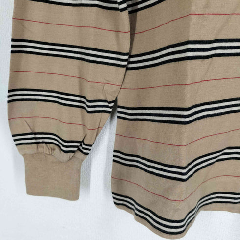 バーバリーズ BURBERRYS 90S ワンポイント刺繍 L/S ボーダーポロシャツ レディース JPN:S