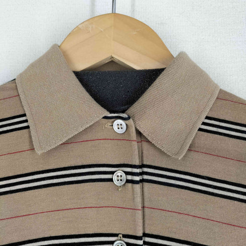バーバリーズ BURBERRYS 90S ワンポイント刺繍 L/S ボーダーポロシャツ レディース JPN:S