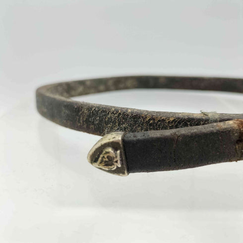 サーティーンデザインズ THIRTEEN DESIGNS KBC-2 DOUBLE ROLLING LEATHER BRACELET SILVER スカル レザー ブレスレット メンズ
