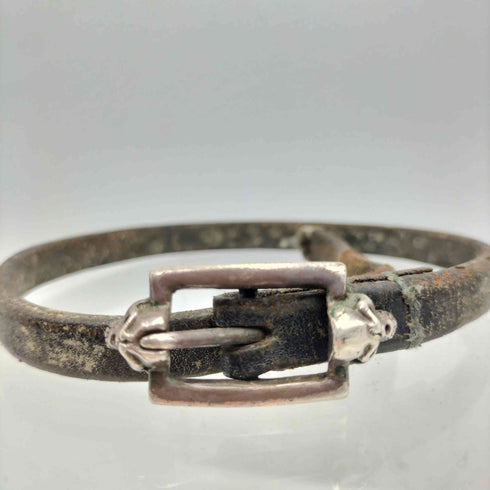 サーティーンデザインズ THIRTEEN DESIGNS KBC-2 DOUBLE ROLLING LEATHER BRACELET SILVER スカル レザー ブレスレット メンズ