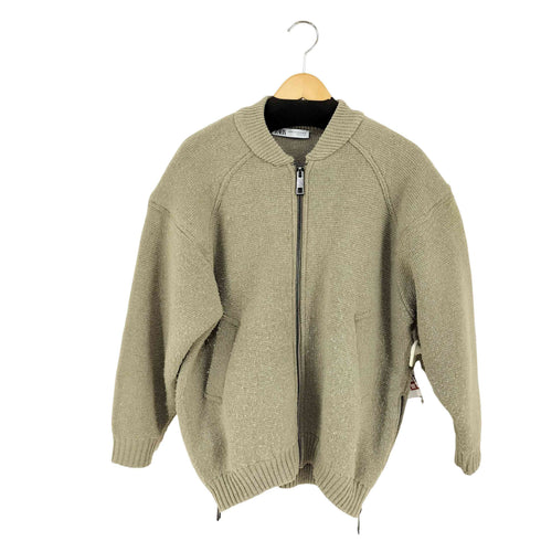 ザラ ZARA KNIT CARDIGAN WITH SIDE ZIPS ジップアップニットカーディガン レディース S-M