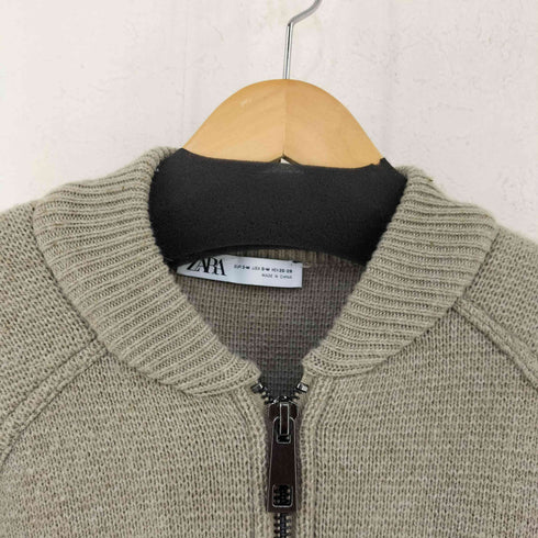 ザラ ZARA KNIT CARDIGAN WITH SIDE ZIPS ジップアップニットカーディガン レディース S-M