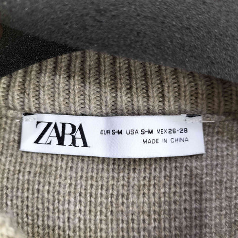 ザラ ZARA KNIT CARDIGAN WITH SIDE ZIPS ジップアップニットカーディガン レディース S-M