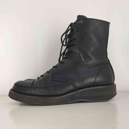 ヨウジヤマモト Yohji Yamamoto サイドジップ レースアップ レザーブーツ レディース 3
