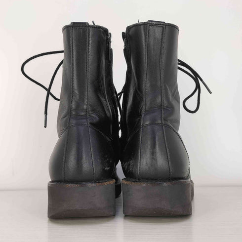 ヨウジヤマモト Yohji Yamamoto サイドジップ レースアップ レザーブーツ レディース 3