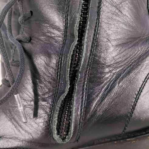 ヨウジヤマモト Yohji Yamamoto サイドジップ レースアップ レザーブーツ レディース 3