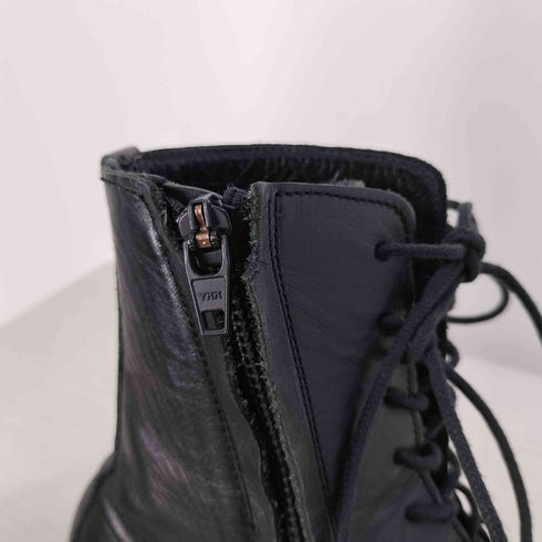 ヨウジヤマモト Yohji Yamamoto サイドジップ レースアップ レザーブーツ レディース 3