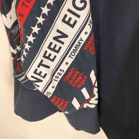 トミージーンズ tommy jeans 総柄 ロゴ プルオーバーパーカー フーディ メンズ import:S