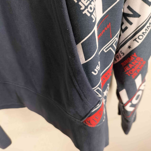 トミージーンズ tommy jeans 総柄 ロゴ プルオーバーパーカー フーディ メンズ import:S