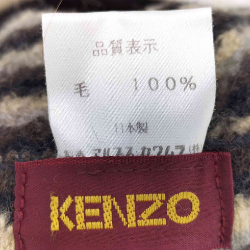 ケンゾー KENZO ボーダー 耳当てマフラー ニット帽 レディース