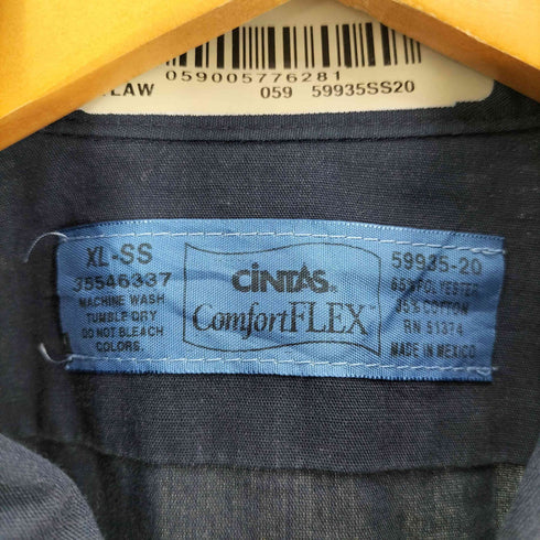 シンタス CINTAS Comfort FLEX メキシコ製 リフレクター ライン ポリ コットン S/S ワーク シャツ メンズ import:XL
