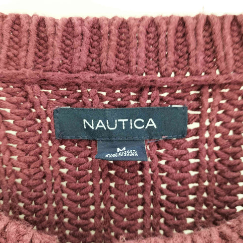 ノーティカ NAUTICA コットン アクリル ローゲージ ケーブル ニット セーター メンズ import:M