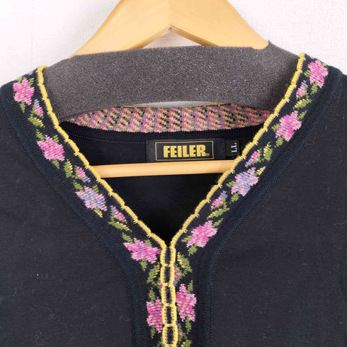 フェイラー FEILER Vネック花柄七分袖デザインカットソー レディース LL