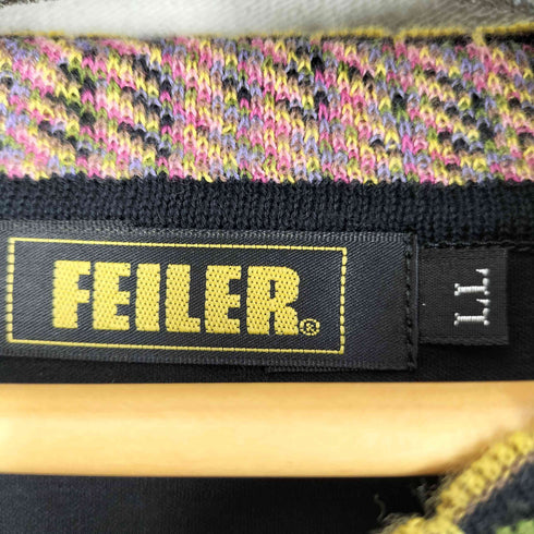 フェイラー FEILER Vネック花柄七分袖デザインカットソー レディース LL