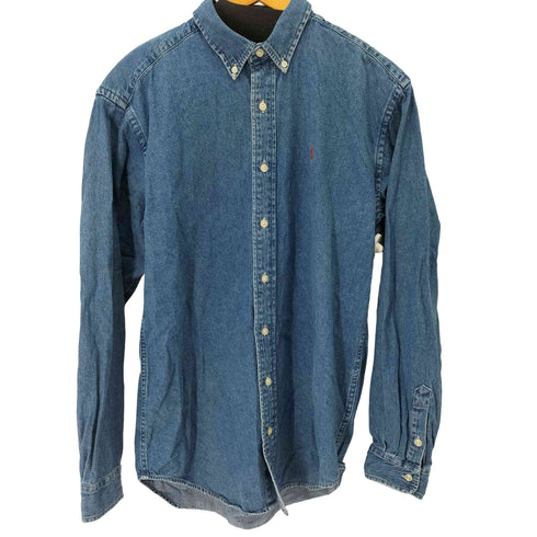 ラルフローレン RALPH LAUREN スモールポニー刺繍L/Sボタンダウンデニムシャツ メンズ import:XL