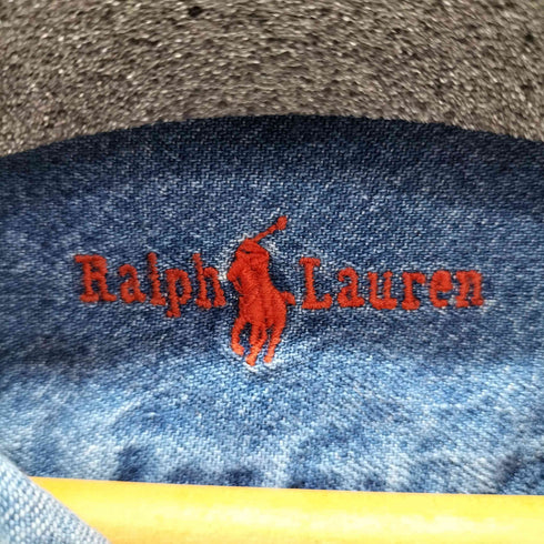 ラルフローレン RALPH LAUREN スモールポニー刺繍L/Sボタンダウンデニムシャツ メンズ import:XL