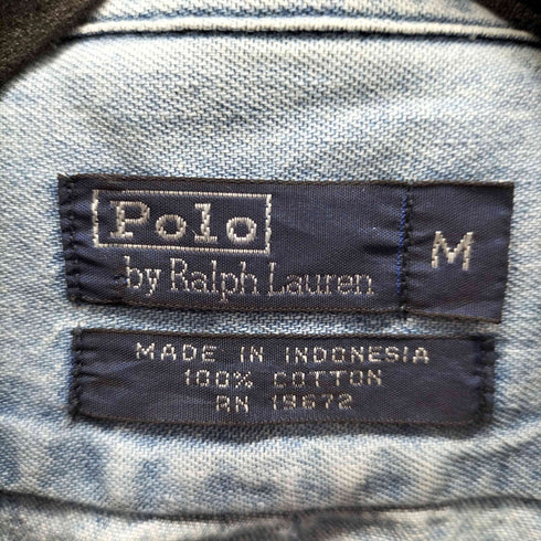 ポロバイラルフローレン Polo by RALPH LAUREN スモールポニー刺繍L/Sボタンダウンデニムシャツ メンズ import:M