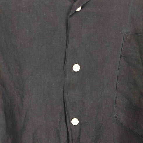 ポロバイラルフローレン Polo by RALPH LAUREN 90s リネン61 シルク39 紫裾ポニー オープンカラー 長袖シャツ メンズ import:XL