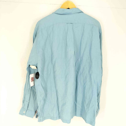 ポロバイラルフローレン Polo by RALPH LAUREN 90S リネン61 シルク39 赤裾ポニー オープンカラー 長袖シャツ メンズ JPN:L