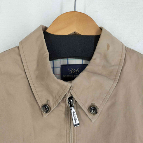 ブルックスブラザーズ 346 BROOKS BROTHERS 裏地チェック ロゴ刺繍 コットン スウィングトップ ブルゾン メンズ import:M
