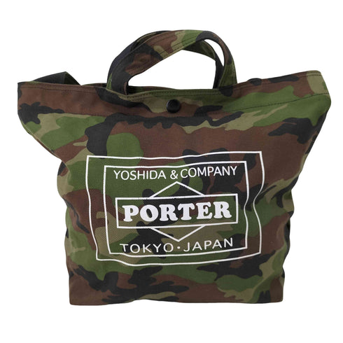 ポーター PORTER ロゴプリント迷彩トートバッグ メンズ