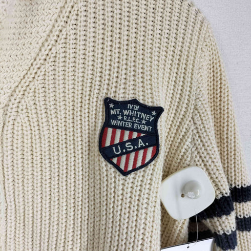 ポロバイラルフローレン Polo by RALPH LAUREN 90S カシミヤ混 ワッペン刺繍 ショールカラー コットンニット カーディガン カウチン メンズ 170