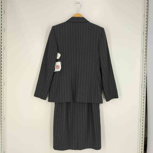 イヴサンローラン Yves Saint Laurent ストライプ ウール 1B テーラードジャケット スカート セットアップ レディース 上38 / 下36