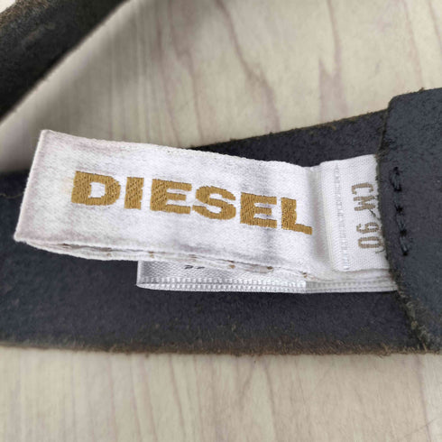 ディーゼル DIESEL イタリア製 スクエアバックル レザーベルト メンズ 90
