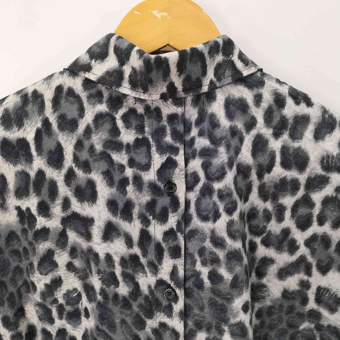 バックボタンレオパードL/Sシャツ レディース JPN:L