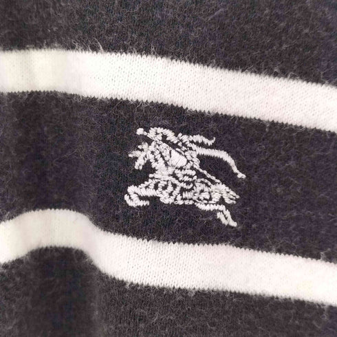 バーバリーブルーレーベル BURBERRY BLUE LABEL ロゴ刺繍 ボーダーポロシャツ レディース JPN:38