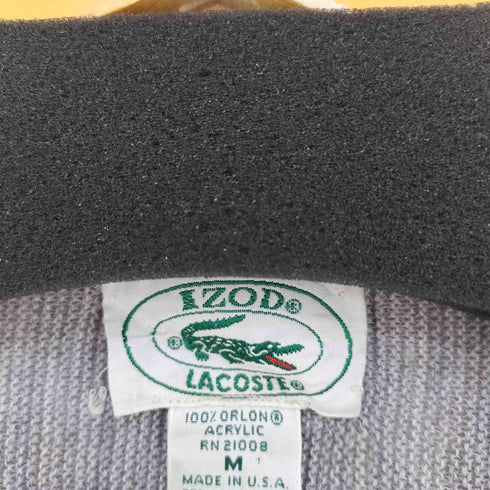 アイゾッドラコステ IZOD LACOSTE MADE IN USA ロゴワッペン アクリルニットカーディガン メンズ import:M