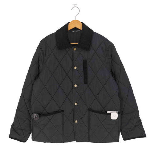 ザラ ZARA コーデュロイ切替 キルティング パフジャケット メンズ import:M